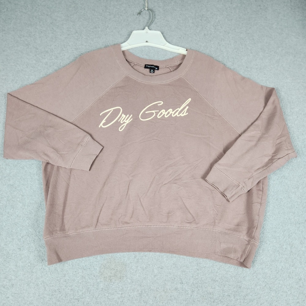 Originality Sweatshirt Womens Medium Mauve Dry Goods Graphic Crew Neck Pullover